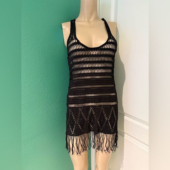 Beach Bunny Other - Beach Bunny Black Crochet Swim Coverup
